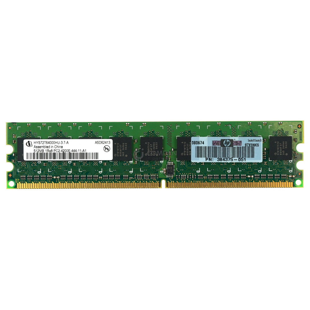 384375-051 HP MEMORY 512MB 1RX8  PC2-4200E DDR2 - HYS72T64000HU-3.7-A, HYMP564U72BP8-C4